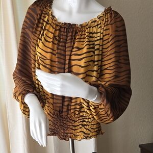 Elegant Zebra Print Women's Blouse